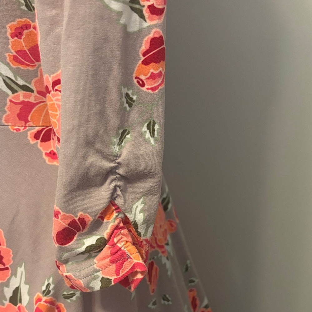 Matilda Jane Gray Dress with Pink Floral Design- Small - Picture 4 of 9